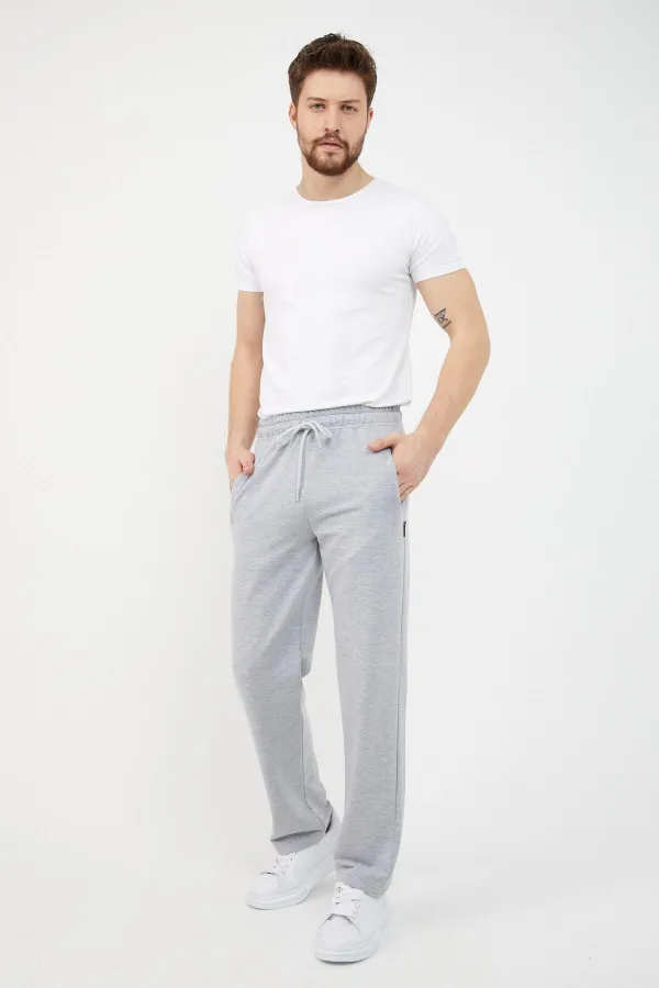 METALIC Erkek Lacivert Düz Paça Cep Fermuar Detaylı Rahat Kesim Eşofman Altı MTLC046