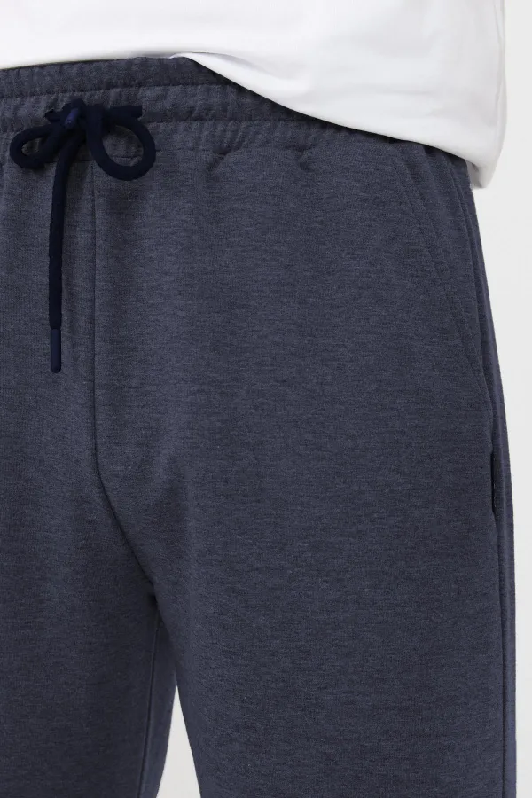 Pantalon de survêtement noir pour homme, coupe droite et décontractée