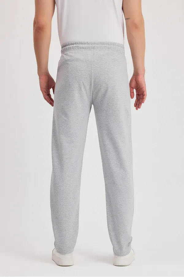Pantalon de survêtement décontracté gris pour homme, fermeture éclair, poches, broderies, jambes droites, coupe ample