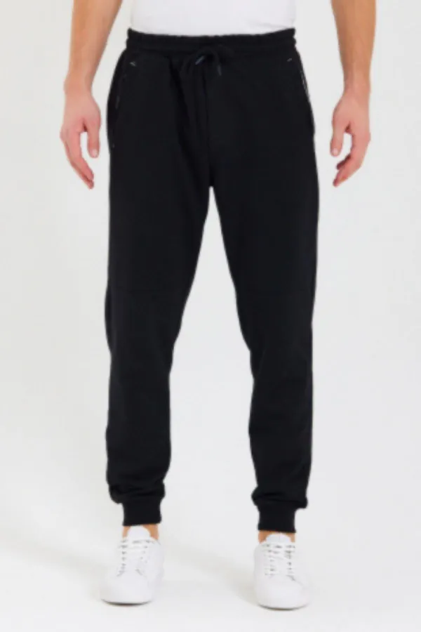 Sİyah-Gri Erkek Paçası Lastikli 2'li Eşofman Altı