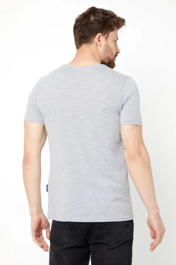 Erkek Pamuklu Kısa Kollu V Yaka T-shirt