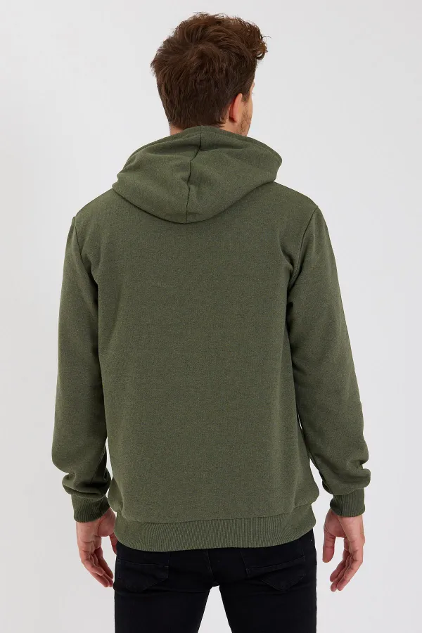 Kanguru Cepli Kapüşonlu İçi pamuklu Erkek Sweatshirt