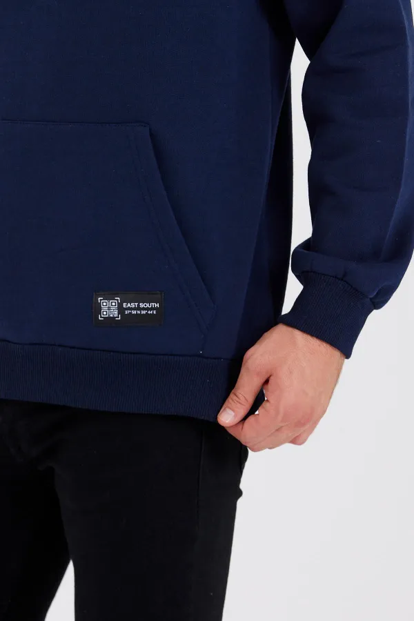 Sweat-shirt à capuche pour homme avec poche kangourou et doublure en coton