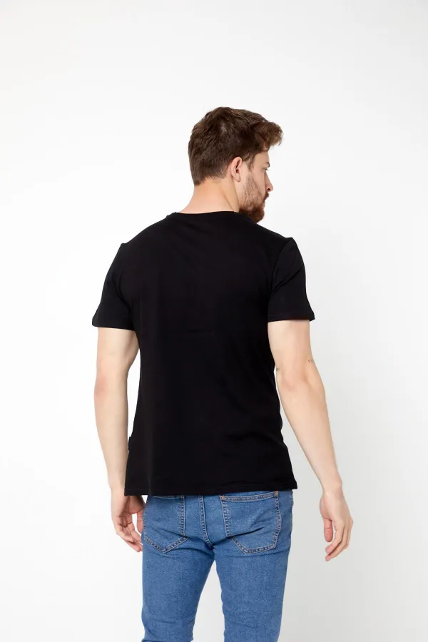 Erkek Çok Renkli T- Shirt Regular Fit Rahat Kesim Bisiklet Yaka Basic Tişört 