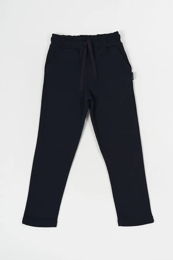 Black-Navy-Gray-Anthracite Thick Cotton Elastic Waistband Side Pocket 4-Pack Boys Tracksuit Bottoms MTLCC98-4