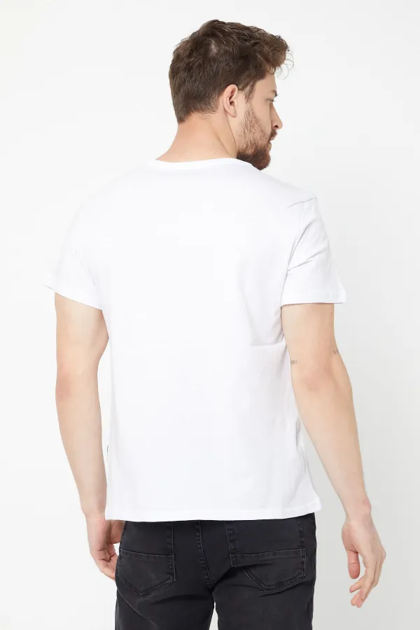 Erkek Pamuklu Kısa Kollu V Yaka T-shirt