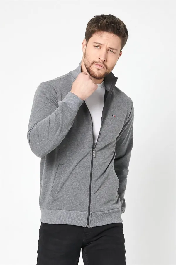 Gilet zippé à manches longues anthracite pour homme MTLCE8293-Anthracite