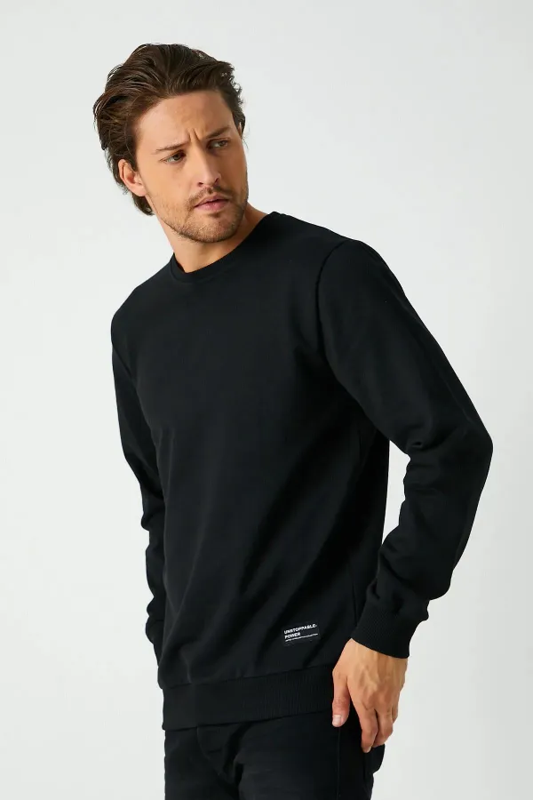 Metalic Erkek Basic Bisiklet Yaka Sweatshirt MTLC047
