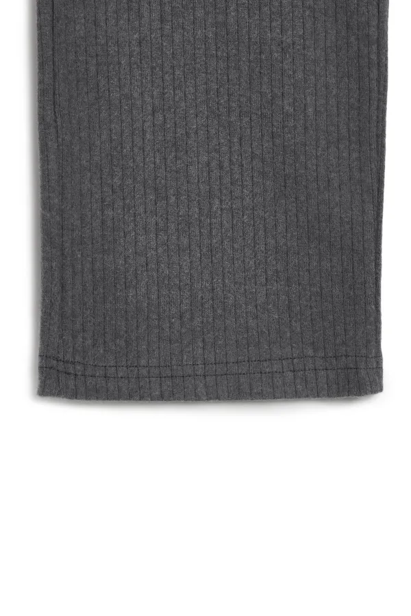 Pantalon de survêtement d'hiver gris fumé à jambes larges et taille élastique pour enfants