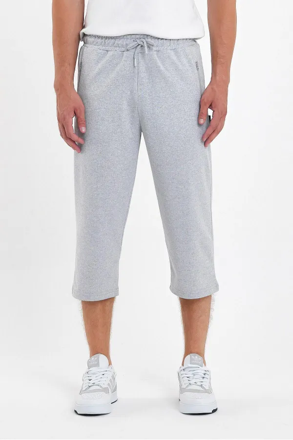 Erkek 4'Lü Cepleri Fermuarlı Bermuda Diz Altı Kapri Lastikli Uzun Şort