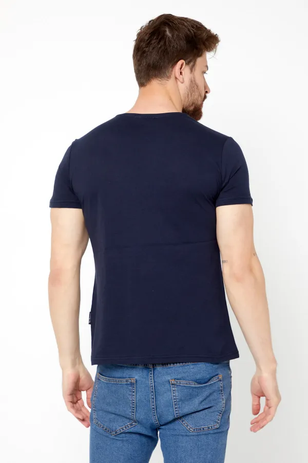 Erkek Pamuklu Kısa Kollu V Yaka T-shirt