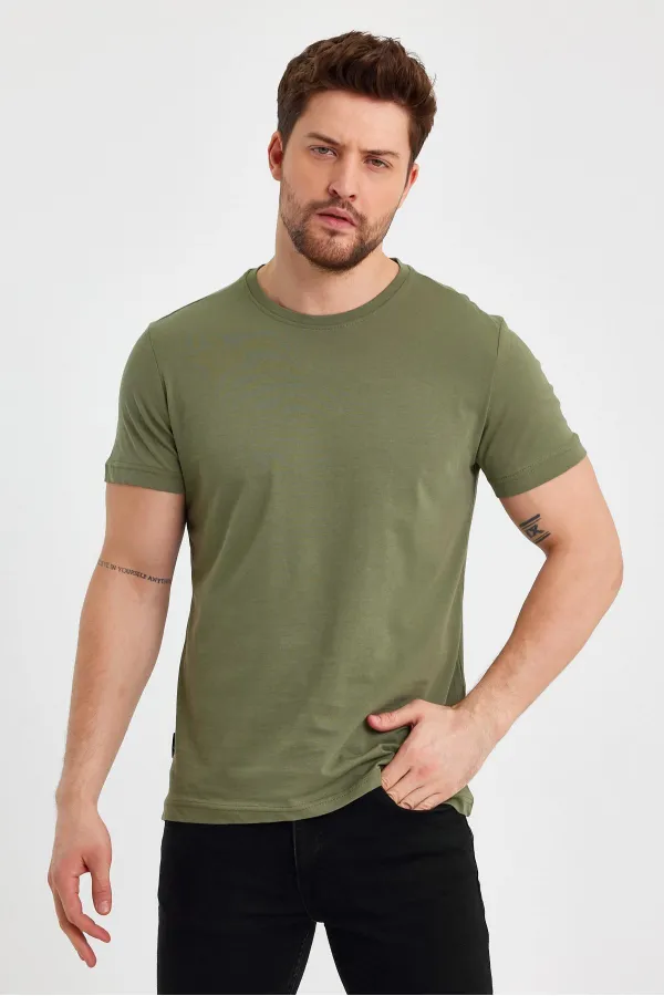 Erkek Çok Renkli T- Shirt Regular Fit Rahat Kesim Bisiklet Yaka Basic Tişört 