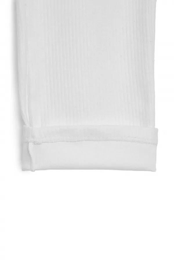 Pantalon de survêtement d'hiver écru à jambes larges et taille élastique pour enfants.