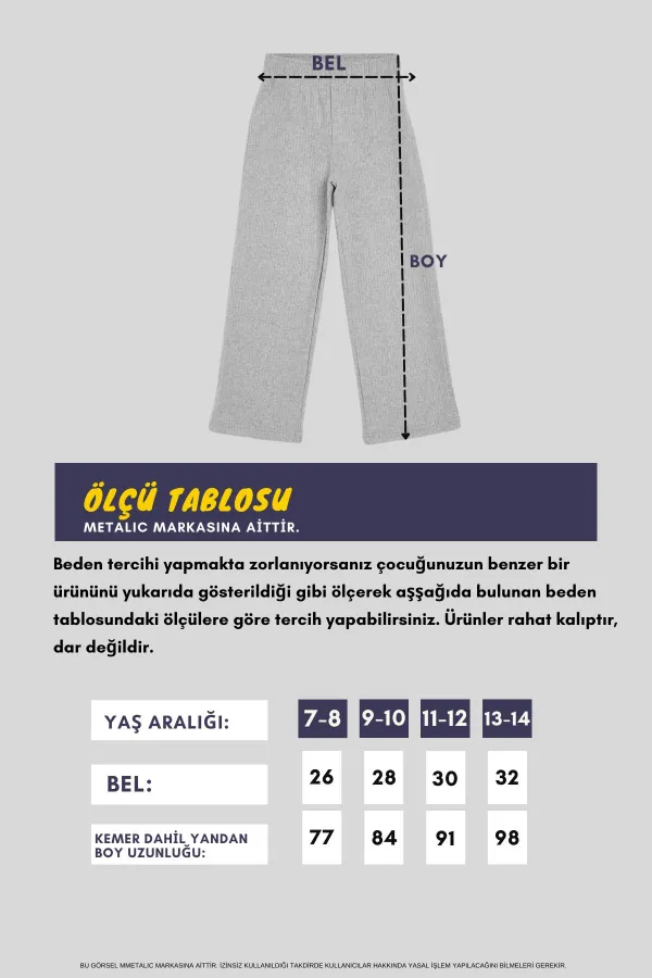 Indigo Wide Leg Elastic Waist Winter Kids Sweatpants