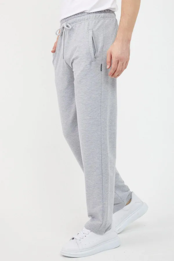 METALIC Erkek Lacivert Düz Paça Cep Fermuar Detaylı Rahat Kesim Eşofman Altı MTLC046