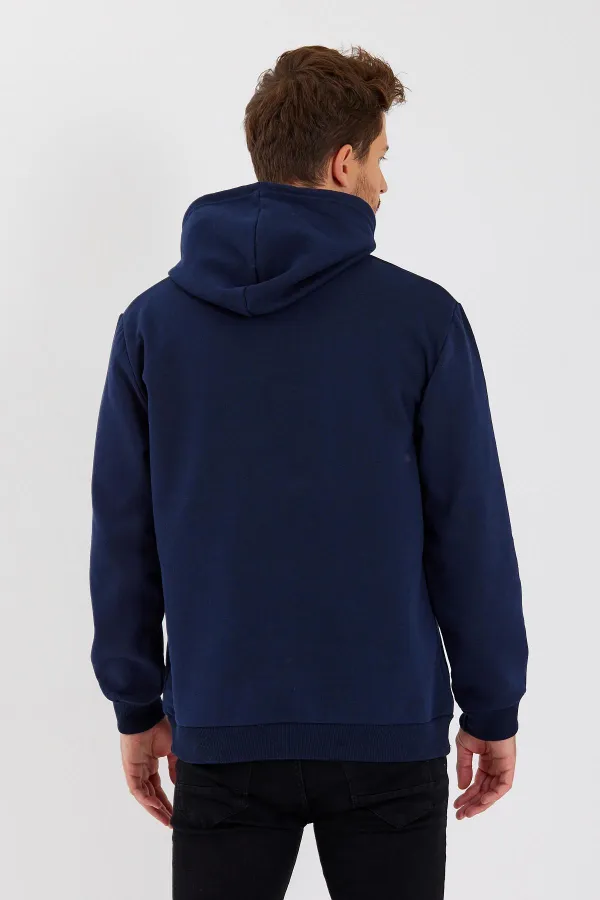 Sweat-shirt à capuche pour homme avec poche kangourou et doublure en coton