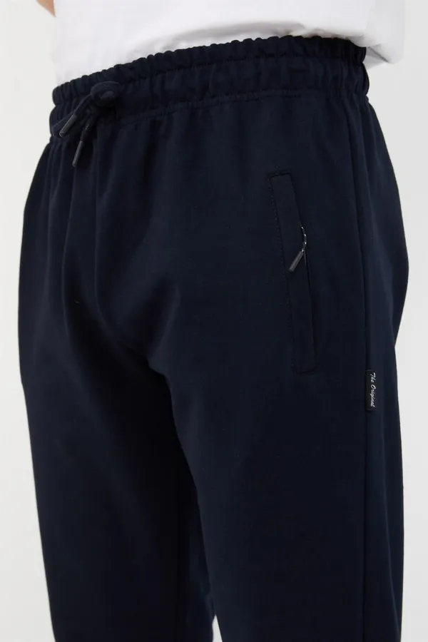 Lacivert Erkek Paça Ribanalı Cep Fermuar Detaylı Eşofman Altı MTLCE08