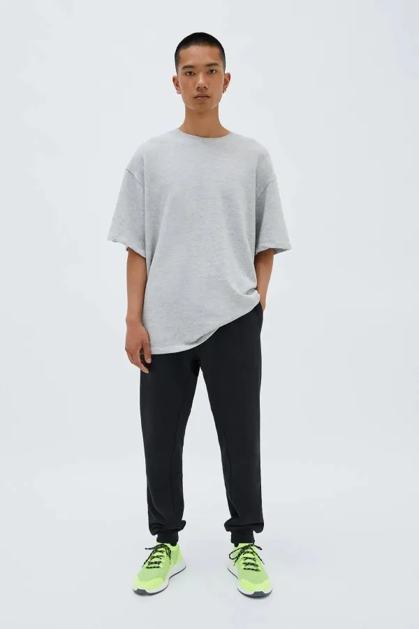 Erkek Antrasit Arka Cep Etiket Detaylı Paça Lastikli Regular Fit Eşofman Altı