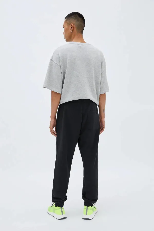 Erkek Antrasit Arka Cep Etiket Detaylı Paça Lastikli Regular Fit Eşofman Altı