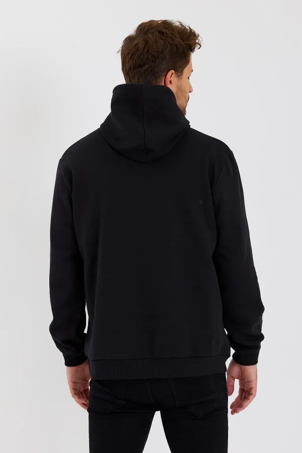 Kanguru Cepli Kapüşonlu İçi pamuklu Erkek Sweatshirt