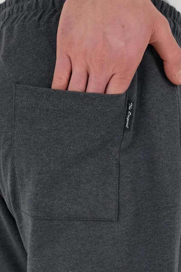 Antrasit Erkek Eşofman Altı Etiketli Arka ve Yan Cepli Regular Fit