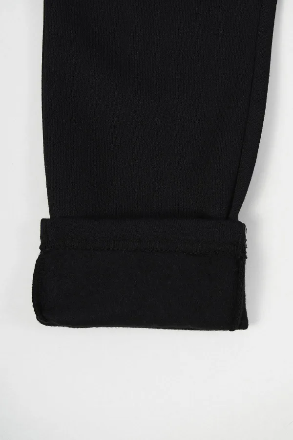 Ensemble de 2 pantalons de survêtement en coton épais noir et anthracite avec taille élastique et poches latérales pour garçons