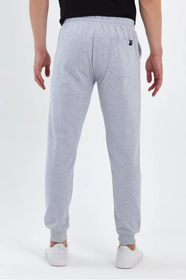 Erkek Antrasit Arka Cep Etiket Detaylı Paça Lastikli Regular Fit Eşofman Altı