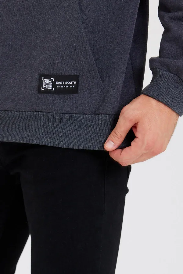 Kanguru Cepli Kapüşonlu İçi pamuklu Erkek Sweatshirt