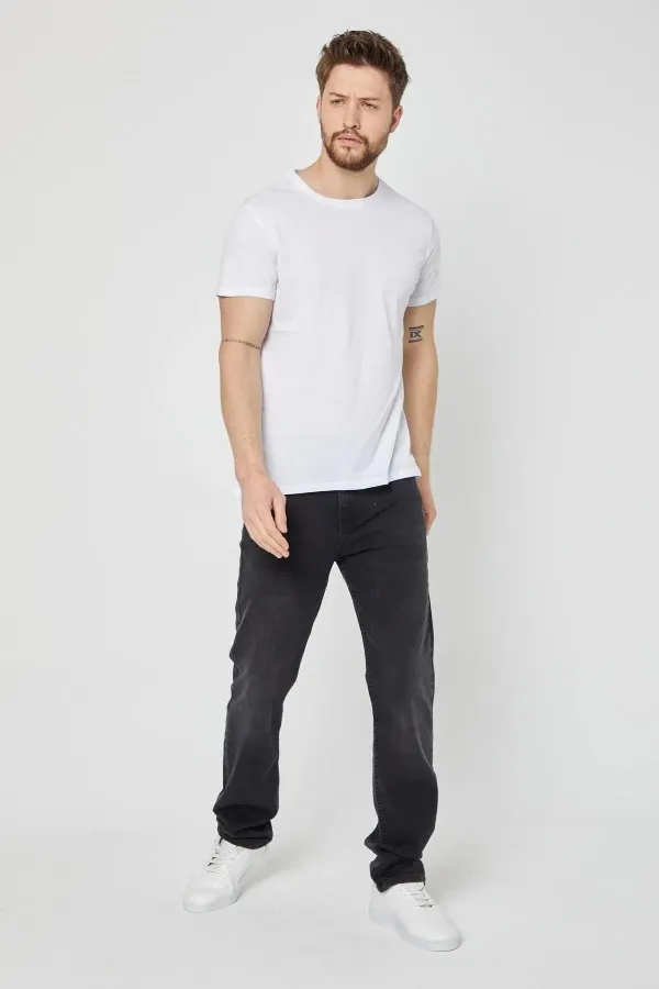 Erkek Çok Renkli T- Shirt Regular Fit Rahat Kesim Bisiklet Yaka 5'li Basic Tişört Paketi