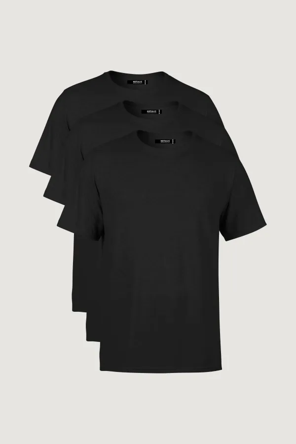 Erkek Çok Renkli T- Shirt Regular Fit Rahat Kesim Bisiklet Yaka 3'lü Basic Tişört Paketi