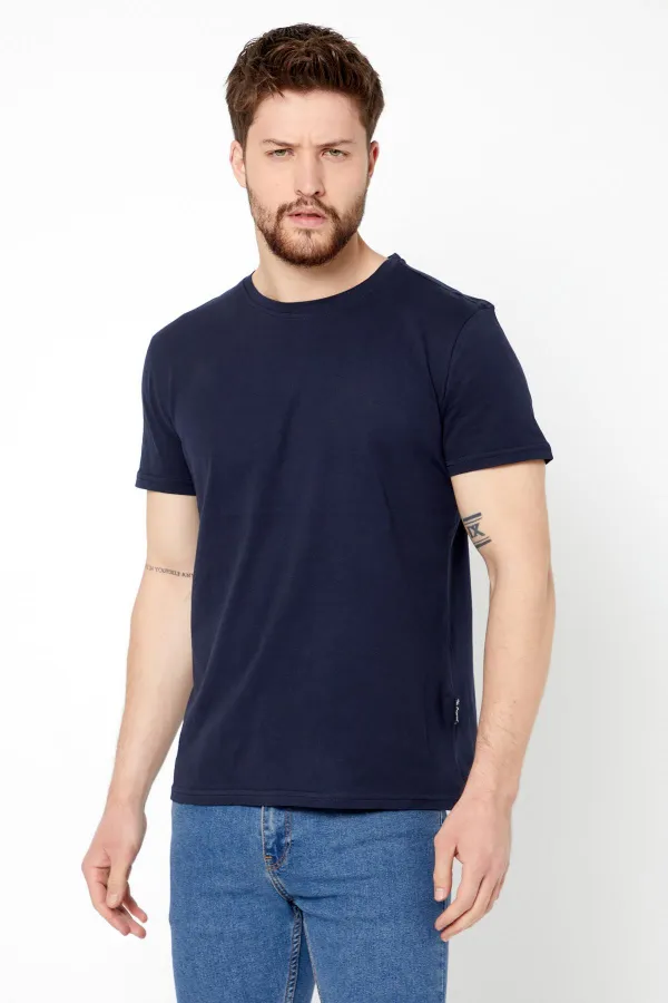 Erkek Çok Renkli T- Shirt Regular Fit Rahat Kesim Bisiklet Yaka Basic Tişört 