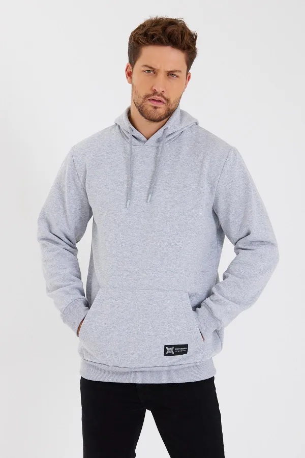 Kanguru Cepli Kapüşonlu İçi pamuklu Erkek Sweatshirt