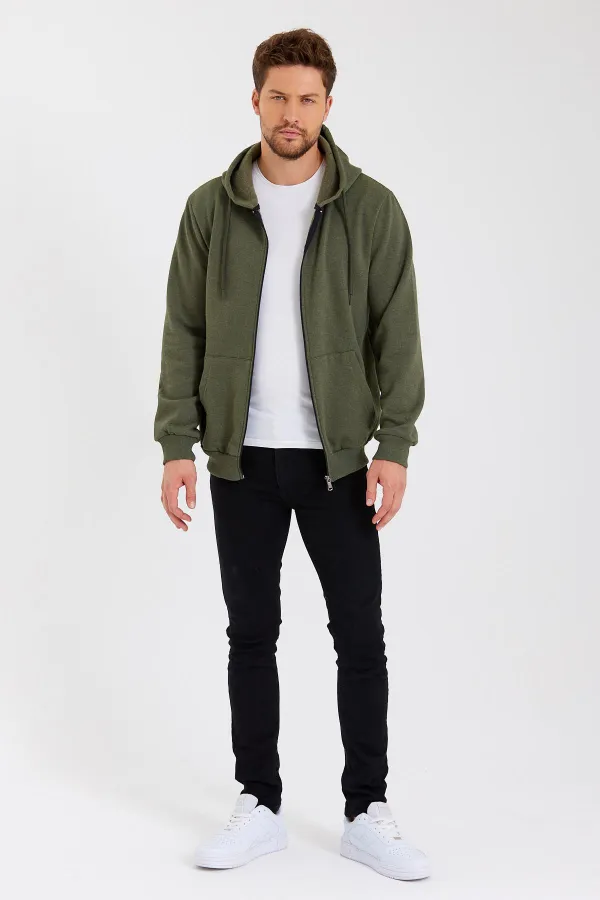 Gilet à capuche zippé noir métallisé pour homme avec poche kangourou et doublure en coton