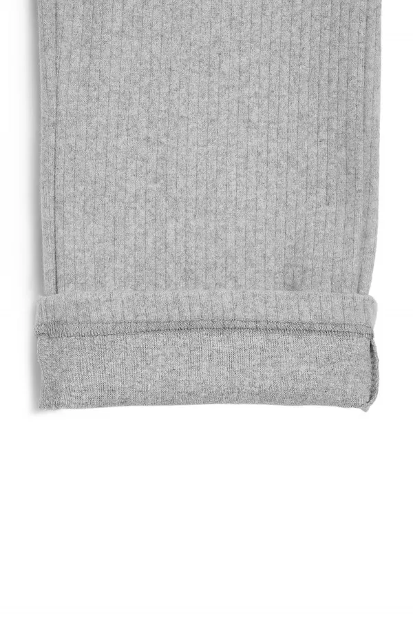 Grey Wide Leg Winter Kids' Sweatpants with Elastic Waistband