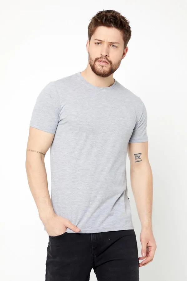 Men's Multicolored T-Shirt Regular Fit Relaxed Cut Crew Neck Basic T-Shirt
