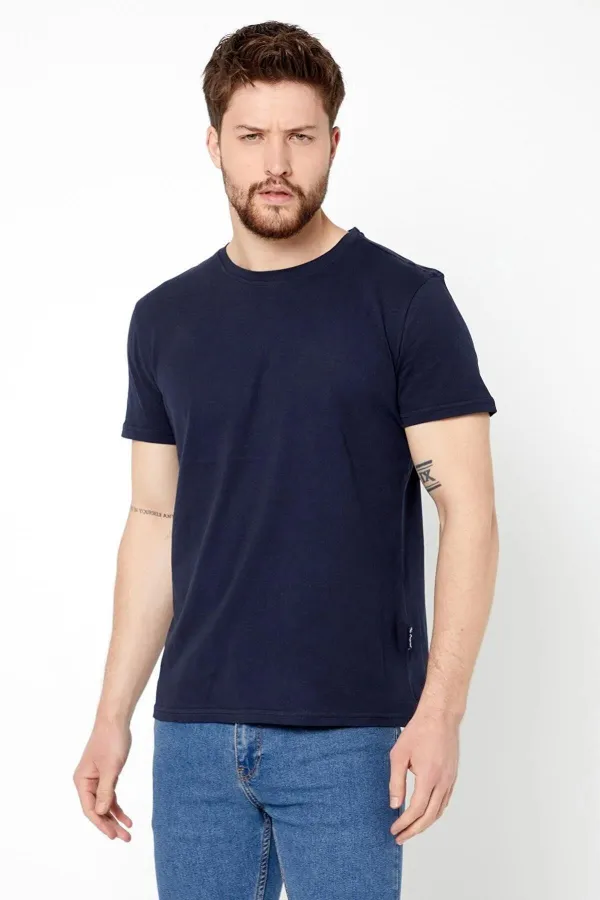 Erkek Çok Renkli T- Shirt Regular Fit Rahat Kesim Bisiklet Yaka 5'li Basic Tişört Paketi