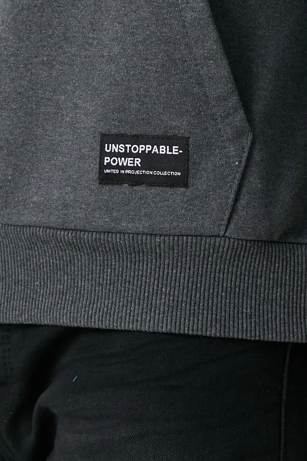 Sweat-shirt à capuche anthracite pour homme avec poche kangourou