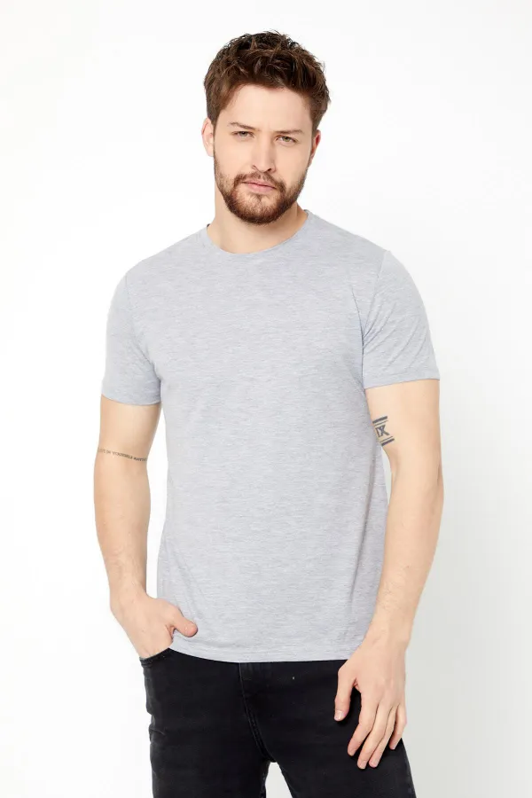Men's Multicolored T-Shirt Regular Fit Relaxed Cut Crew Neck Basic T-Shirt