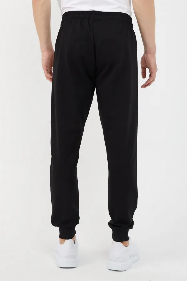  Siyah Erkek Paça Ribanalı Cep Fermuar Detaylı Eşofman Altı MTLCE08