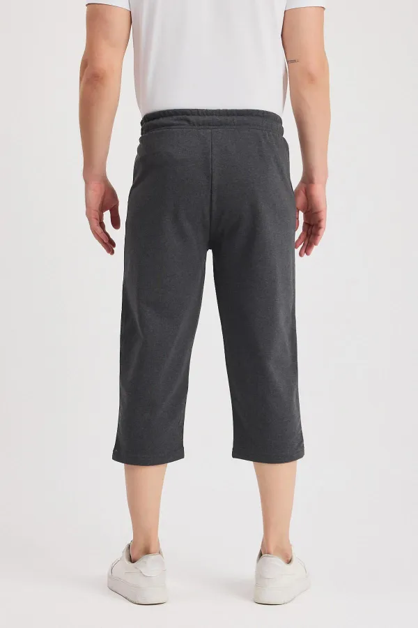 Short bermuda capri pour homme, longueur genou, avec poche latérale, coloris noir, marine, gris et anthracite, taille élastique ajustable, lot de 4