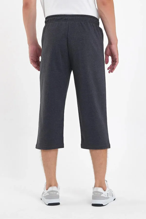 Lot de 2 bermudas homme noir et anthracite à poches zippées, longueur sous le genou, taille élastique ajustable MTLCE94