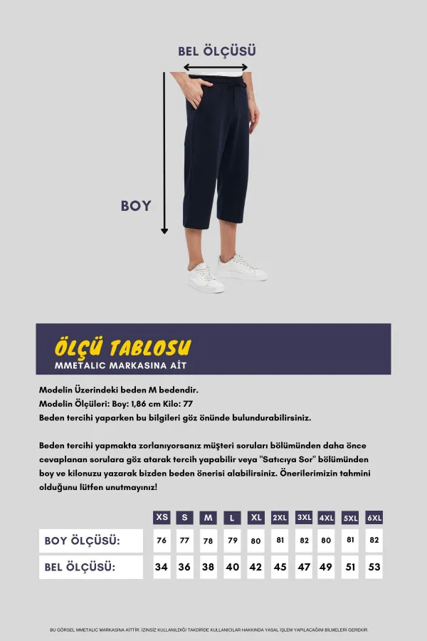 Erkek Cepleri Fermuarlı Gri Bermuda Diz Altı Kapri Beli Ayarlanabilir Lastikli Uzun Şort