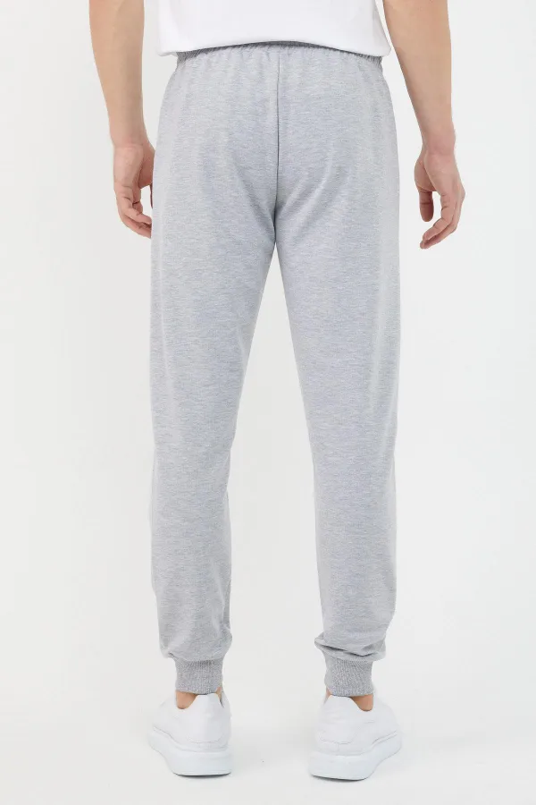 Erkek Regular Fit Rahat Kesim Beli Bağcıklı Jogger Cepli Lastikli Paça Siyah Eşofman Altı