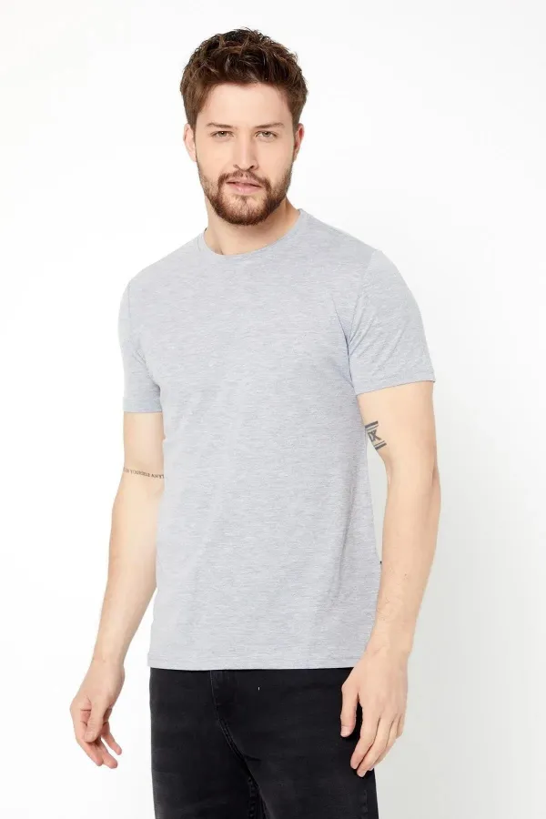 Erkek Çok Renkli T- Shirt Regular Fit Rahat Kesim Bisiklet Yaka 5'li Basic Tişört Paketi