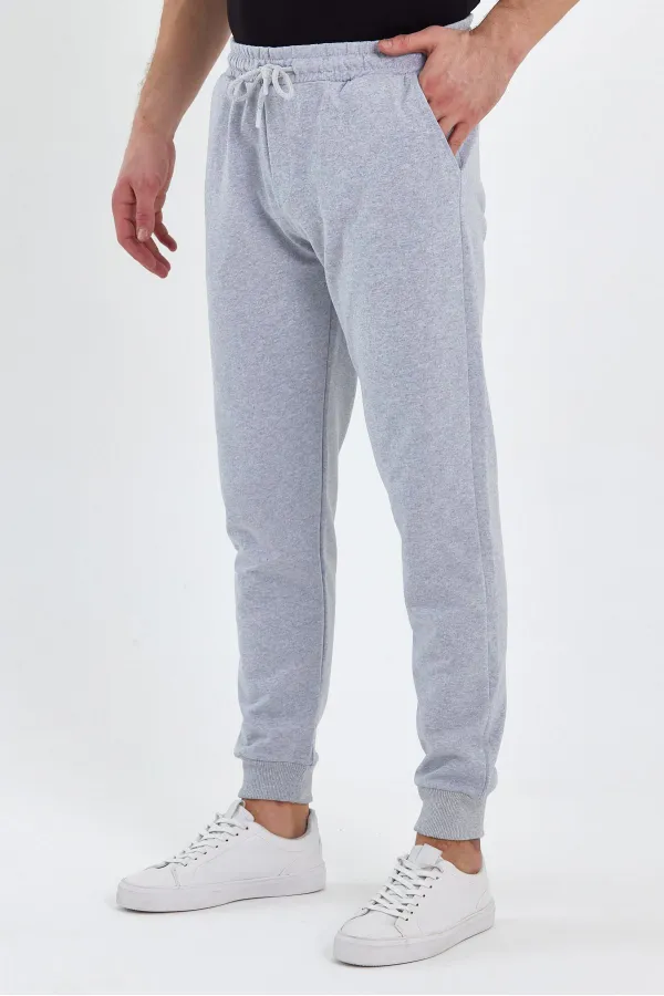 Erkek Antrasit Arka Cep Etiket Detaylı Paça Lastikli Regular Fit Eşofman Altı