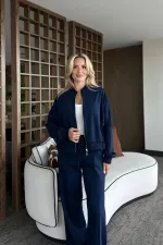 Navy Blue Nora Tracksuit Set - 8001 Navy Blue Nora Tracksuit Set - 8001