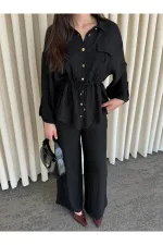Siyah Gömlek Pantolon Takım - 51311