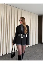 Veste en satin ceinturée - 9691