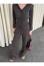 Brown Lace Two-Piece Knit Set - 2602 Brown Lace Two-Piece Knit Set - 2602