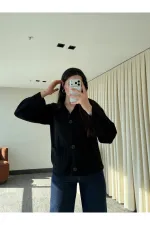 Siyah Büyük Cepli Hırka - 9011